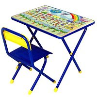 Набор мебели Дэми стол-стул №1 слоники (синий) 